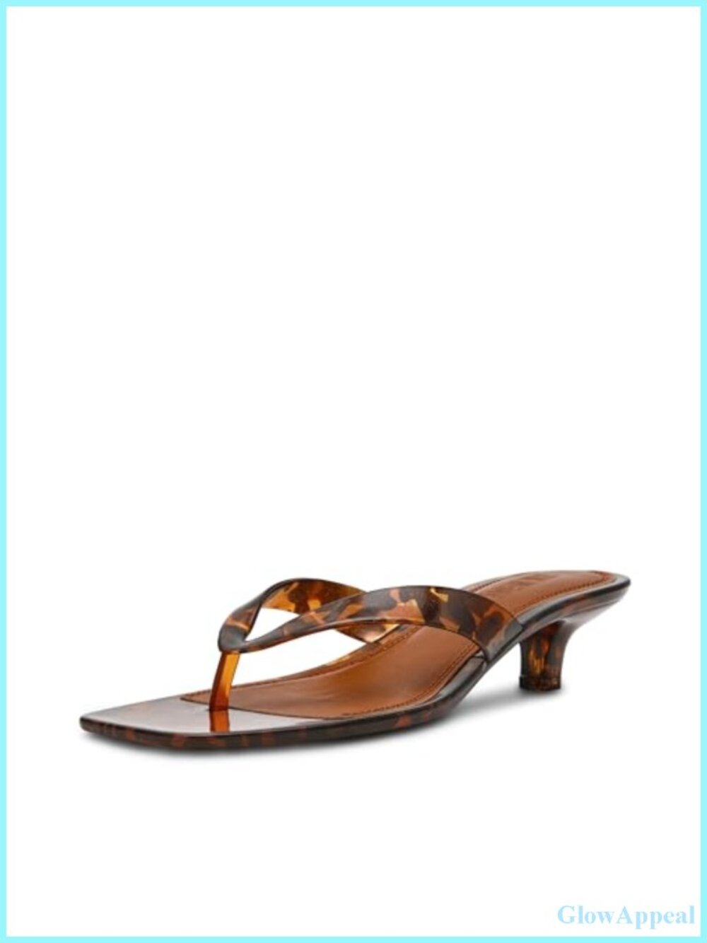 Women's Tortoise Jelly Heeled Sandals Kitten Heel Square Toe